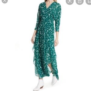 maje green floral dress